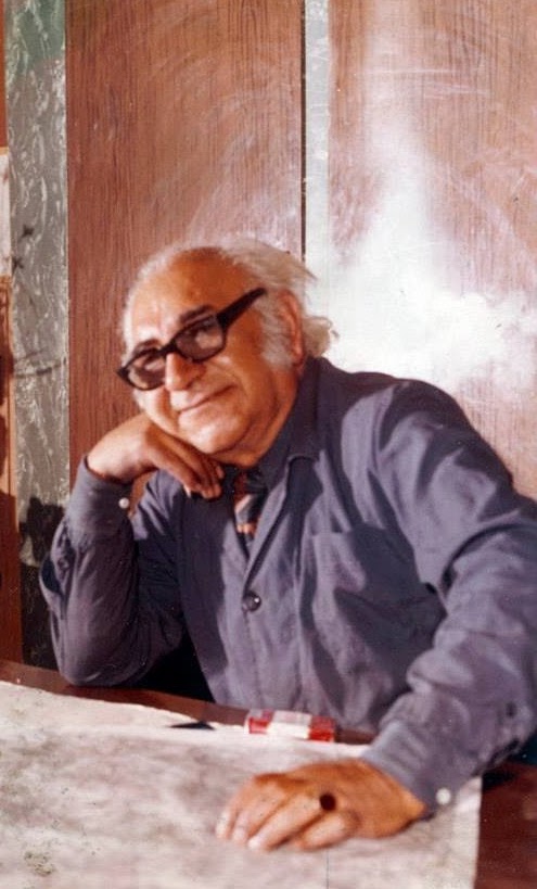 Ahmad Archang at his worktable.