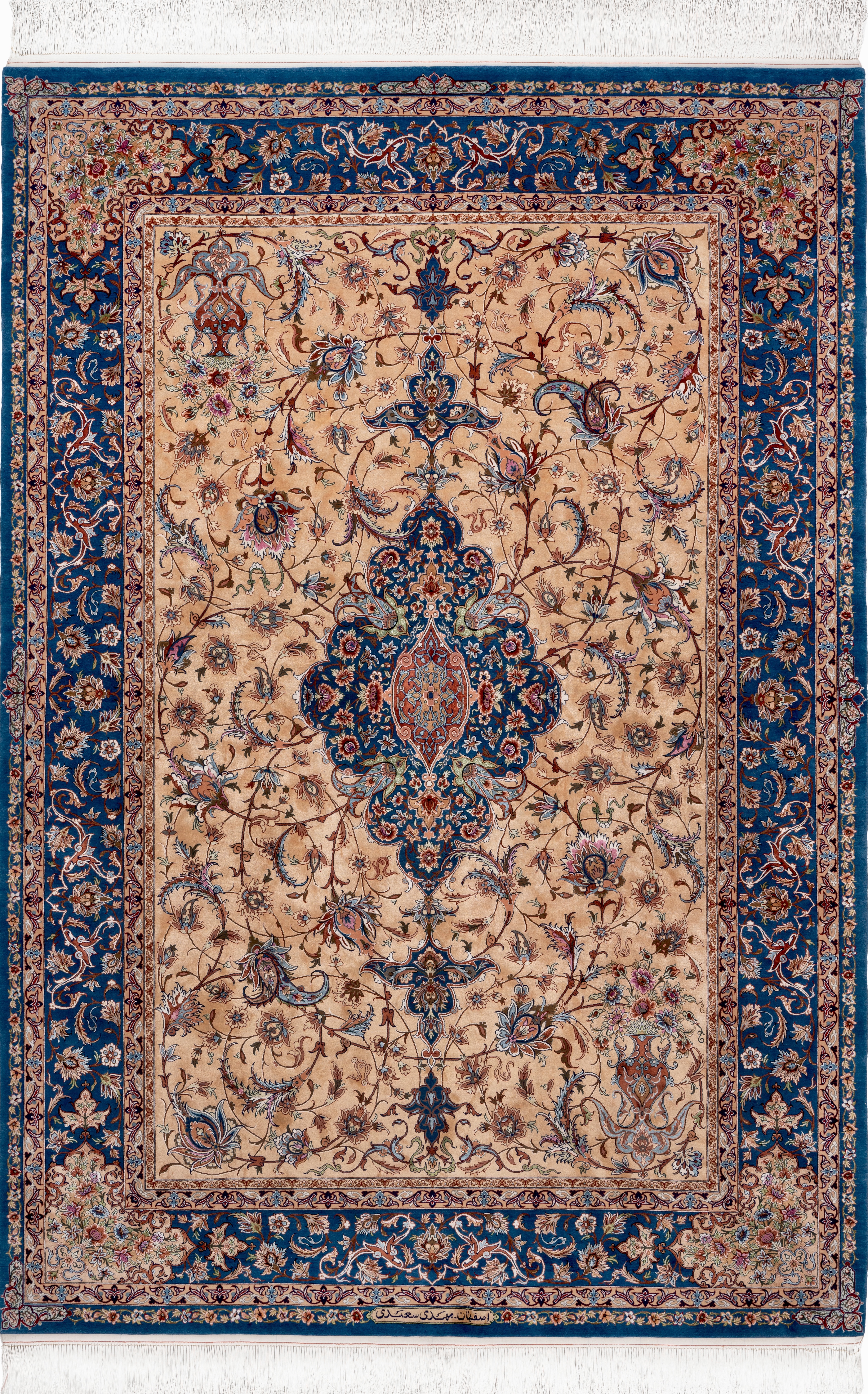 Gold Field, a Mehdi Saeedi lachak-toranj of Isfahan on a gold silk field.